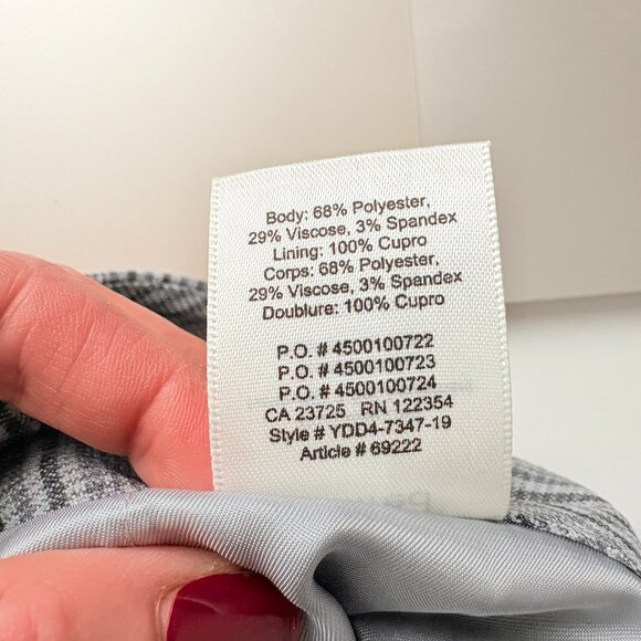 Aritzia Wilfred Renee A-line Mini Skirt Grey Plaid Houndstooth Size 2 - Picture 5 of 5